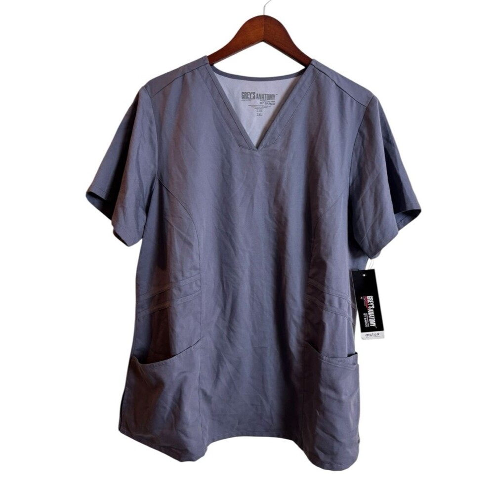 NEW Grey's Anatomy by Barco Granite V Neck Women's Scrub Top Plus Size 2XL Nurse